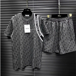 ของ_โอ ชุดกางเกงขาสั้นผู้ชายพร้อมชายไหล่และลายเต็มตัวที่สวยส…