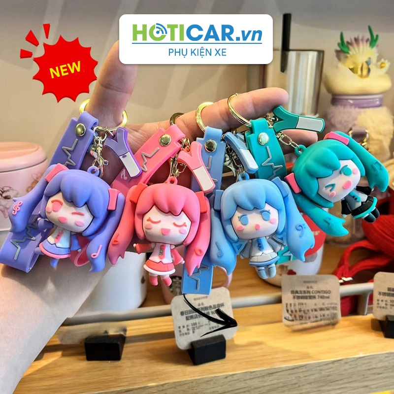 พวงกุญแจการ์ตูนอนิเมะ Hatsune Miku สุดน่ารัก พวงกุญแจตุ๊กตา Hatsune Miku