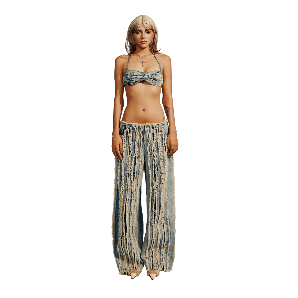 TATICHU - BAE Distressed Jeans Pant - กางเกงยีนส์พู่ BAE