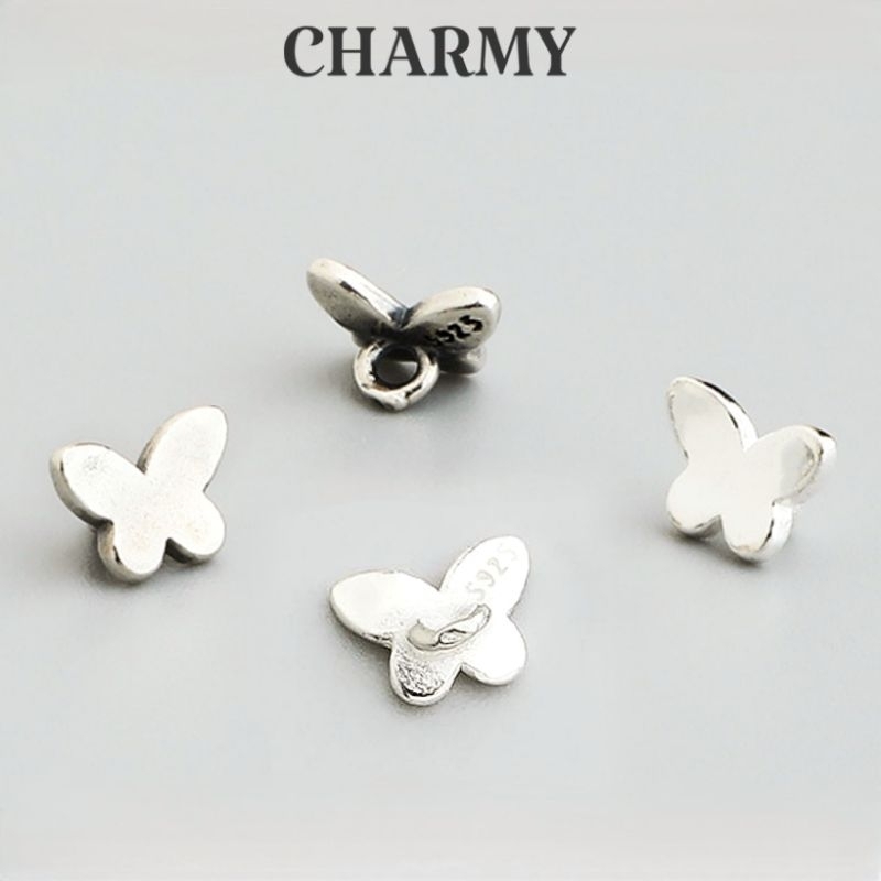 สัตว์แขวนธรรมดา Charm CBN630, 925 Sterling Silver - Butterfly, DIY สร้อยข้อมือและสร้อยคอเครื่องประดั