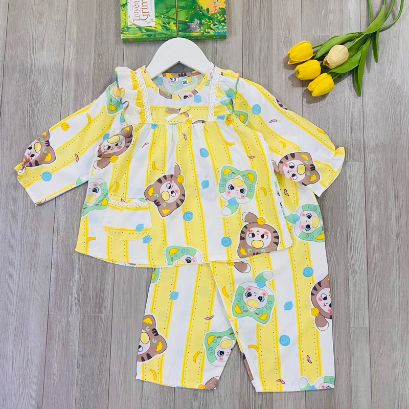 9-25kg GIRLS ชุด tole/ลินินแขนยาวและกางเกงขายาว