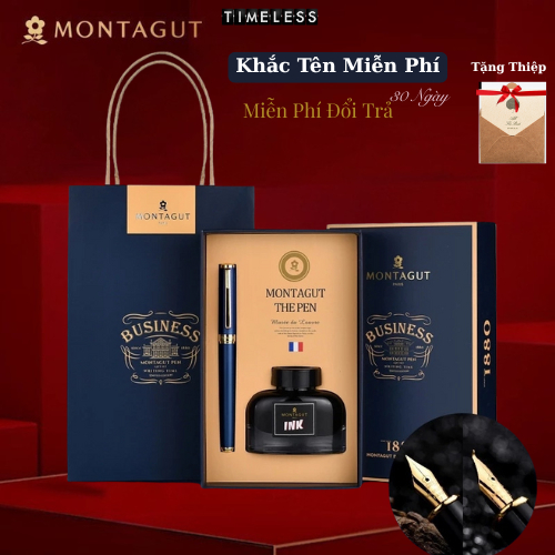 ฟรีปากกาสลักชื่อ MONTAGUT ปากกาลายเซ็นสุดหรูของขวัญสําหรับครูและเจ้านาย M301 B227