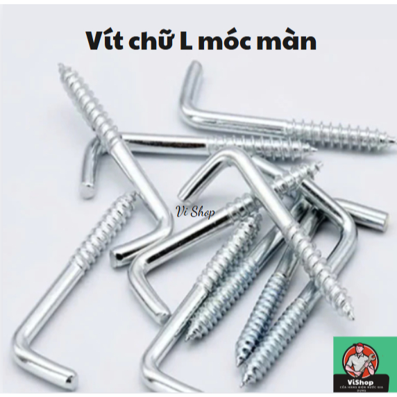 [แพ็ค 10 ชิ้น] สกรูรูปตัว L สําหรับตะขอผ้าม่าน ตะขอสะดวก[4p,5p,6p,8p,1t,1t2]