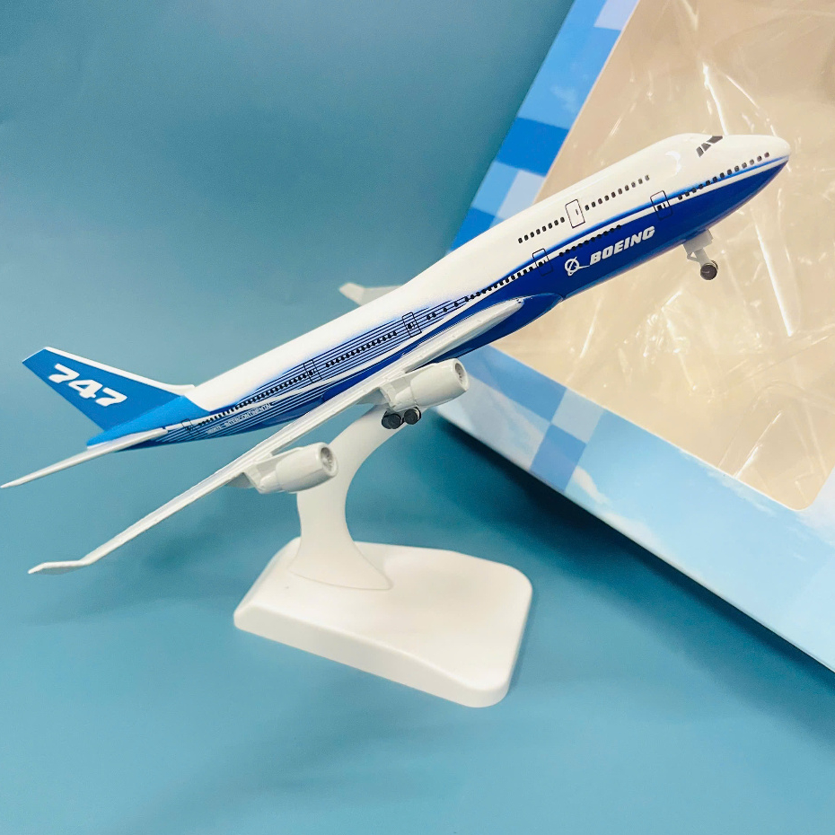 BOEING 747 PLANE MODEL 20CM มาตรฐานสวยพร้อมล้อ (FULLBOX)