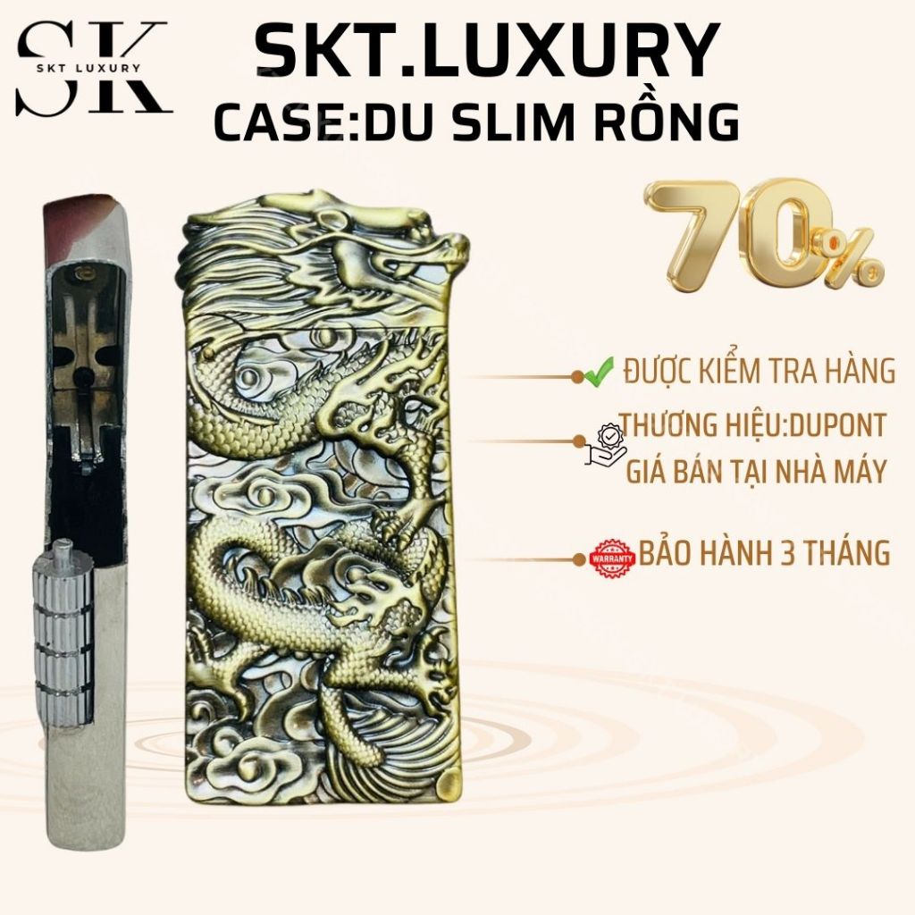 CASE Dupont Slim มังกรลอย (มีน้ําแข็ง 5v รวม) วัสดุทองเหลือง (ไม่รวมฟูเอล)