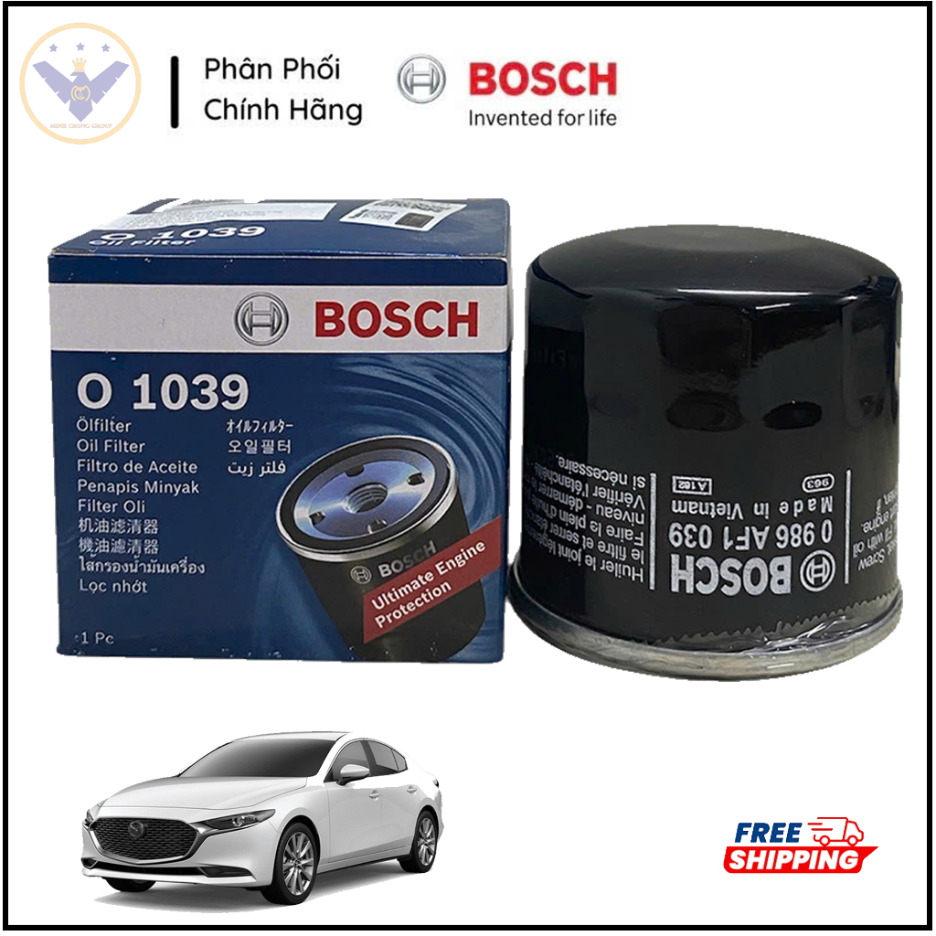 BOSCH กรองน้ํามันเครื่องสําหรับ Mazda 2, Mazda 3, Mazda 6, CX5, CX8, CX30 – CODE O1039