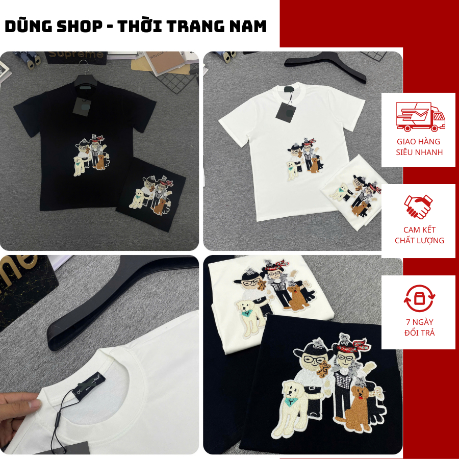 เสื้อยืด Don Che สําหรับผู้ชายที่ยอดเยี่ยมพร้อมโลโก้มนุษย์ปัก - เสื้อยืด Don Che สําหรับผู้ชายคุณภาพ