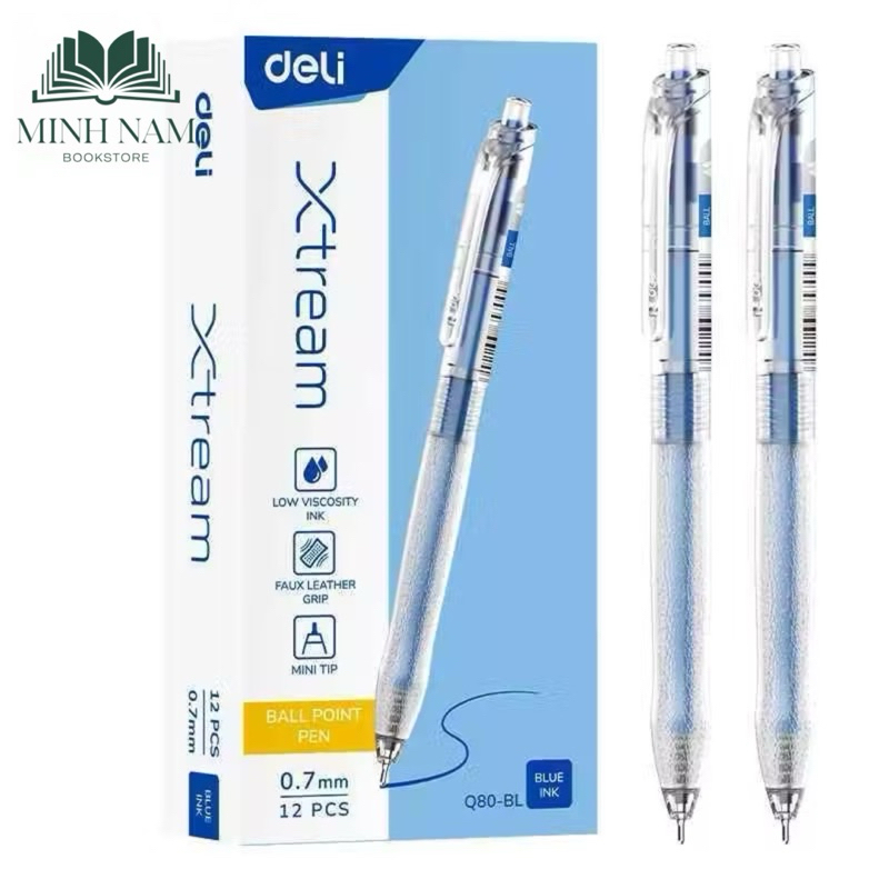 (กล่อง 12 ชิ้น) ปากกาเจล Deli Xtream Q80 - BL Nib 0.7mm Blue Ink