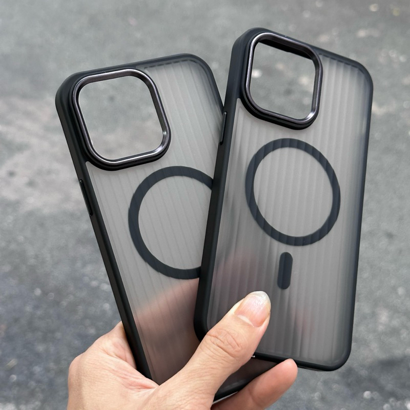 เคสชาร์จไร้สายด้านหลังด้านและกันกระแทกขอบสีดําสําหรับ ไอโฟน 11 12 13 14 15 16 16โปรแม็กซ์ 15โปรแม็กซ