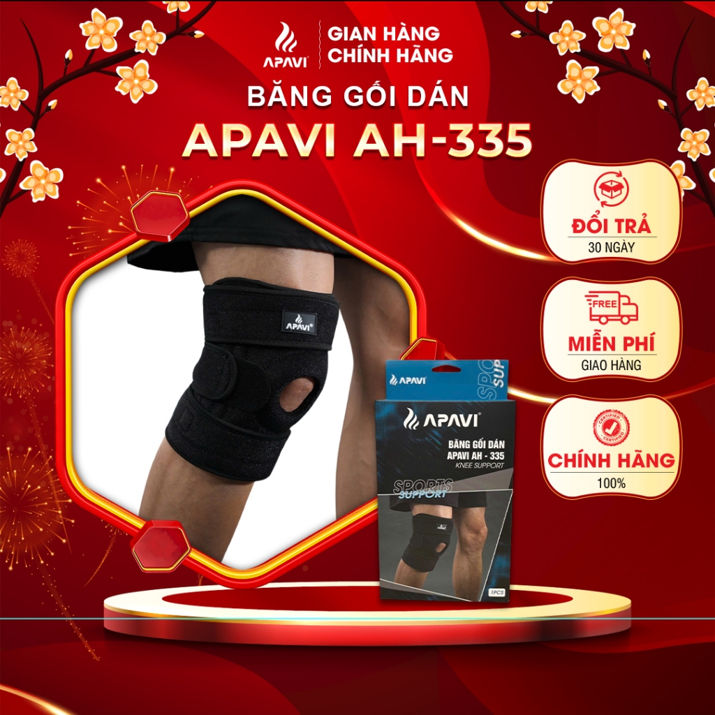 XO Apavi AH-335 Knee Bandage Synthetic Rubber, Soft SBR Knee Pad, สปริงบาร์ 4 แท่ง, ขอบซิลิโคนเพื่อป