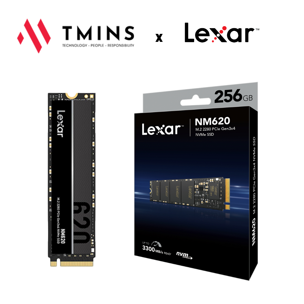 Lexar NM620-256GB M.2 2280 PCIe Gen3x4 SSD (LNM620X256GRNNNG) ของแท้ 60 เดือน