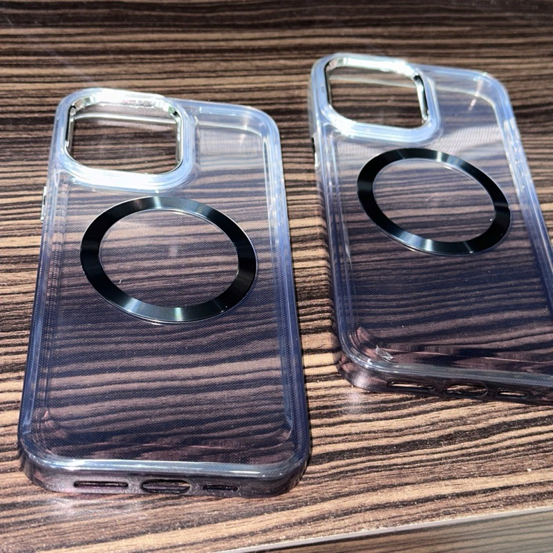 เคสยืดหยุ่นโปร่งใสชาร์จไร้สายกันกระแทกป้องกันกล้องขอบ16โปรแม็กซ์ 15โปรแม็กซ์ 14โปรแม็กซ์ 13โปรแม็กซ์