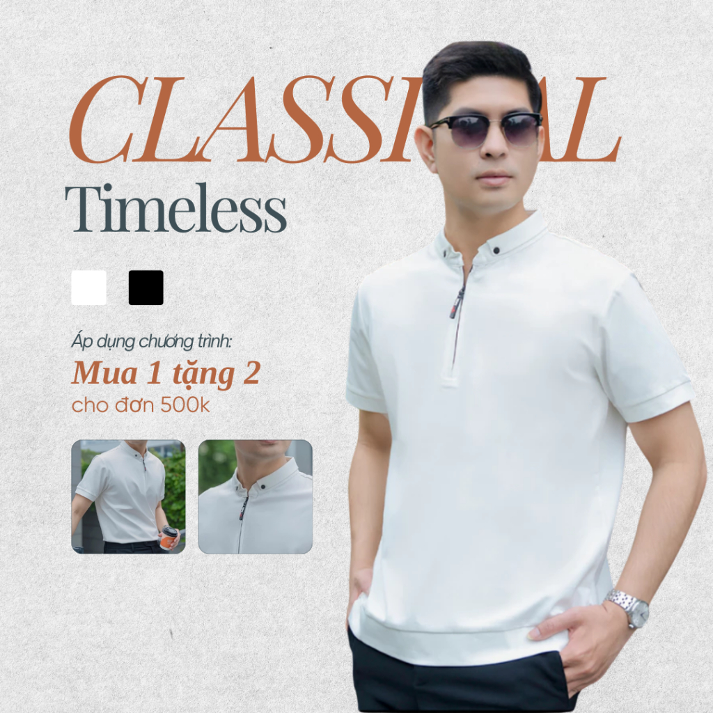 [OUTLET] เสื้อยืดคอปกขาตั้ง Comio เหนือกาลเวลา CMO09