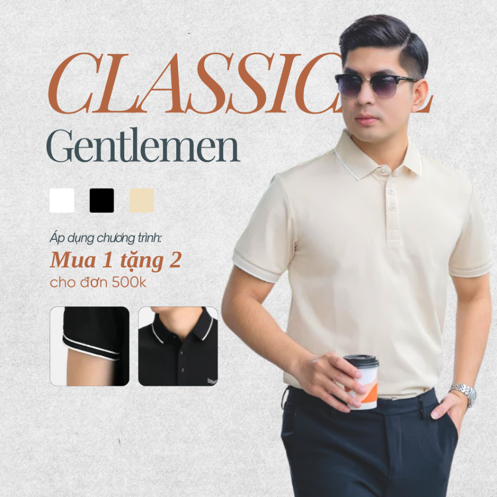 [OUTLET] Gentlemen Camiso premium เสื้อโปโลผู้ชาย ผ้าจระเข้ผ้าฝ้ายต่อต้านริ้วรอย ทรงสวย ระบายอากาศได