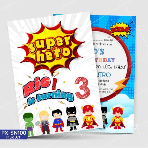 การ์ดวันเกิด – วันเกิดแห่งซูเปอร์ฮีโร่ พลูซี (PX_SN101)