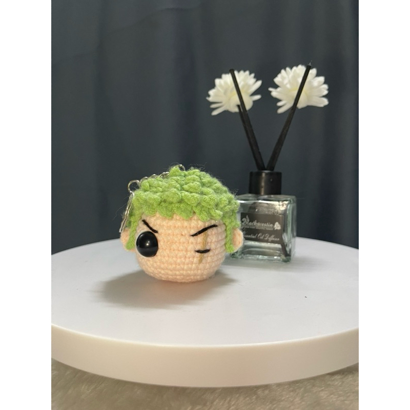 ONE PIECE ZORO CARTOON CHARACTER KEYCHAIN, EXTREMELY COOL MILK COTTON HANDMADE GIFT