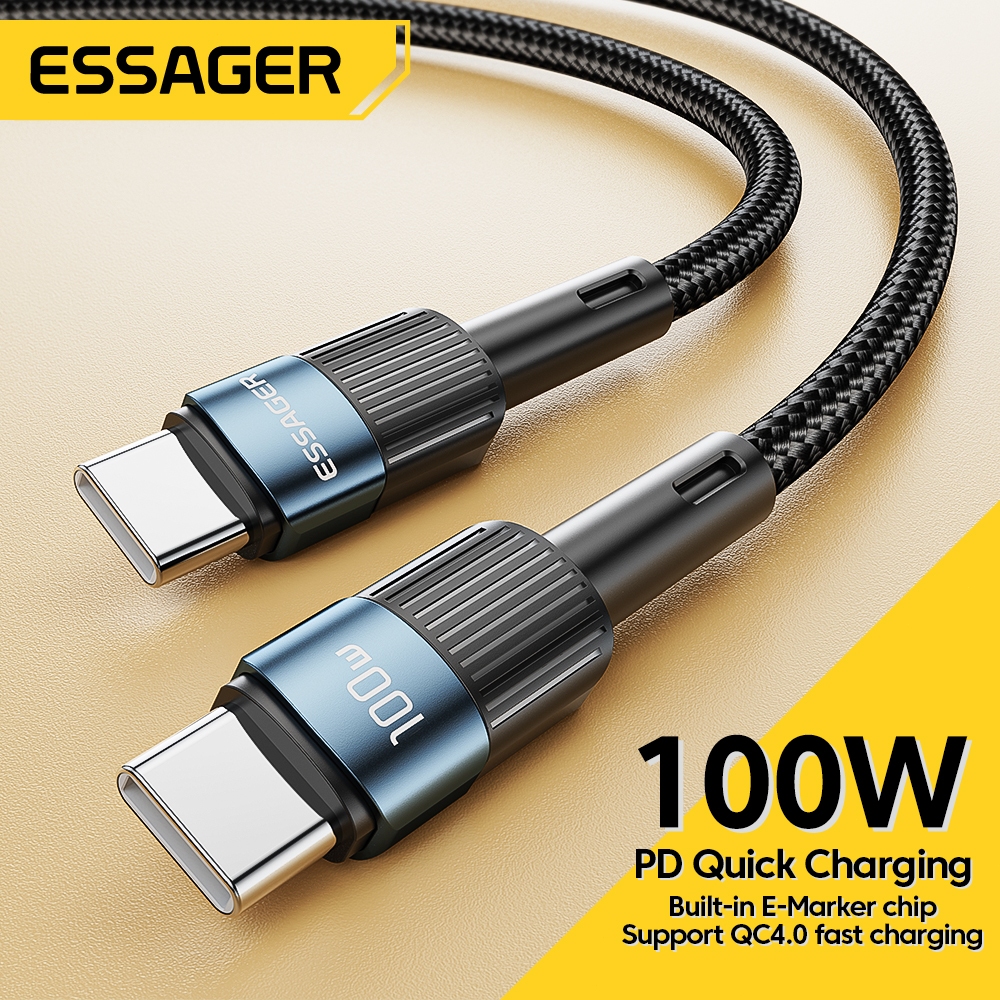 สายชาร์จเร็ว Essager PD 60W/100W Type C to C สําหรับโทรศัพท์ Xiaomi, Samsung