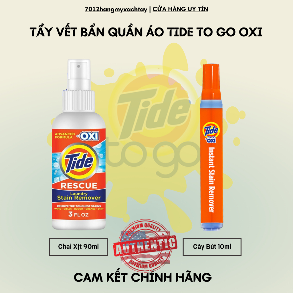 ชุด 3 Tide To Go Instant Stain Remover Liquid Pen 10ml