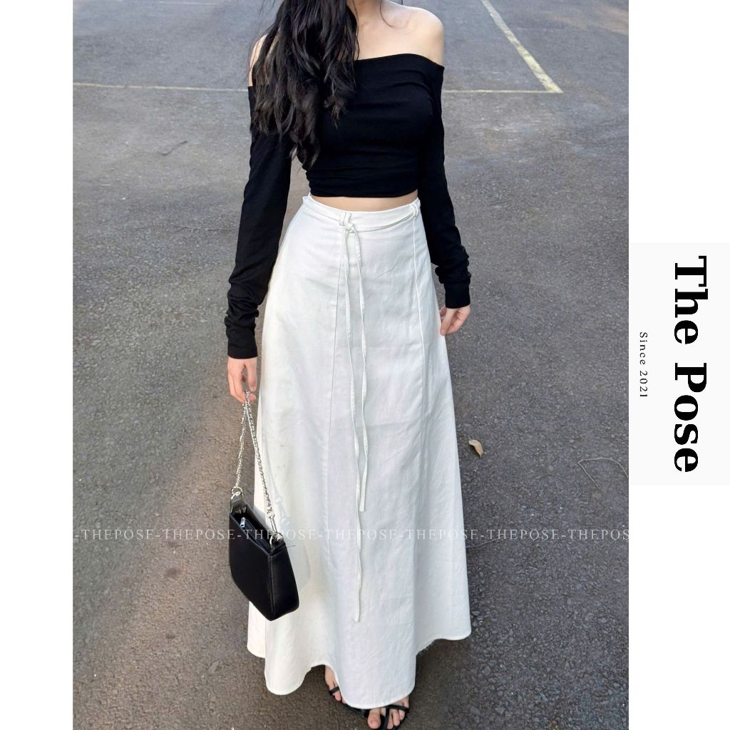 7-PIECE LINEN SKIRT WITH FLAWED FORM มีให้เลือก 3 ขนาด SML - THE POSAYA