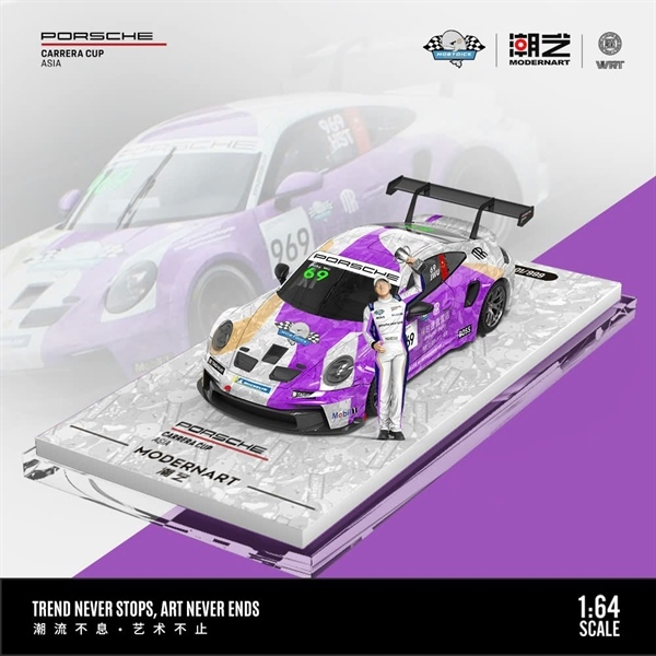 Porsche 911 GT3 Carrera Cup Asia WRT Limited 999 ชิ้น 1:64 scale Modern Art MD647303