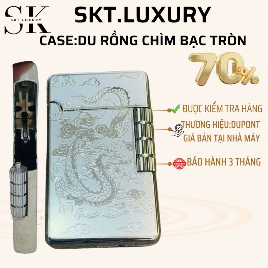 CASE Dupont มังกรจมทรงกลม (มีหิน 5v รวม)วัสดุทองเหลือง (ไม่รวมฟูเอล)