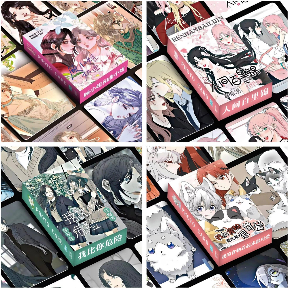 กล่องการ์ดโลโม่ 55 ใบ Girllove Hologram Yuri Manga GL Bach Ly Cam Co, Miss GirlLove Song Food