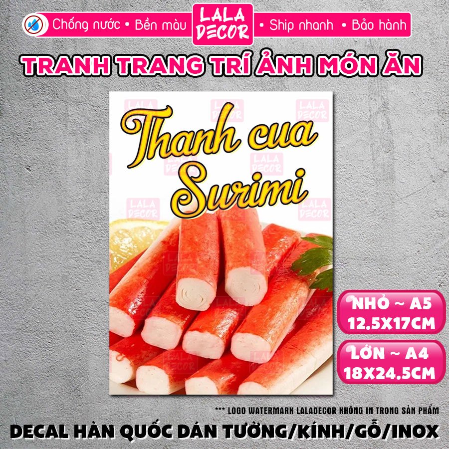 Surimi Crab Stick สติ๊กเกอร์ติดผนังกันน้ํา Surimi Crab Stick Decal กาว/พลาสติกเคลือบ,ร้านค้าตกแต่งรู