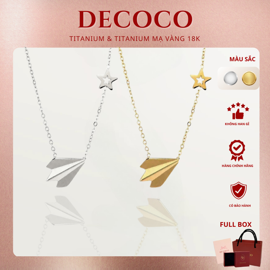 DECOCO ACC Paper Plane สร้อยคอผู้หญิงรูปทรงเครื่องบินกระดาษ DECOCO ACCESSORIES