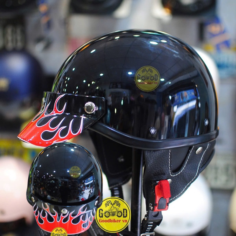 หมวกกันน็อค Napoli Retro classic + ที่บังแสตมป์ไฟ