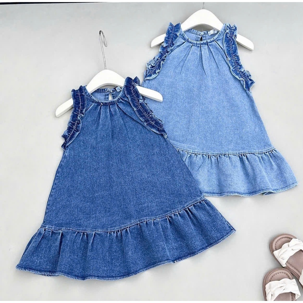 GIRLS SOFT JEAN SKIRT SET - LUXURY JEAN DRESS, BEEF SKIRTสําหรับงานปาร์ตี้และเล่นสําหรับเด็กผู้หญิงข