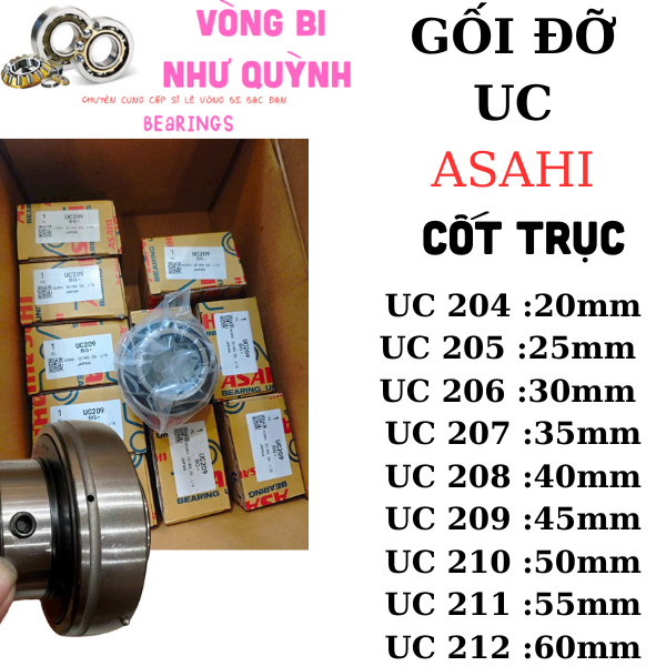 ASAHI UC204 UC205 UC206 UC207 UC208 UC209 UC210 แบริ่งรองรับ