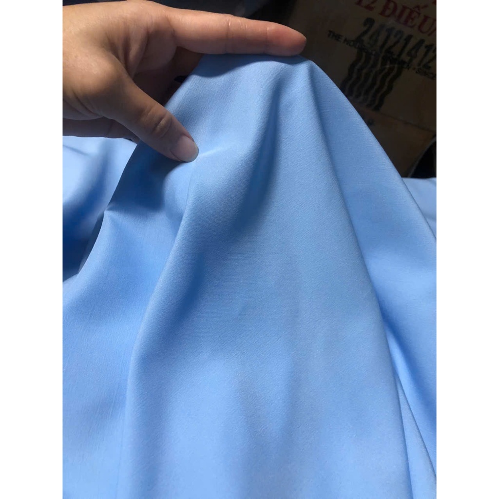B499- ผ้าซิลค์ 75D สีฟ้า นุ่มมาก ยืด