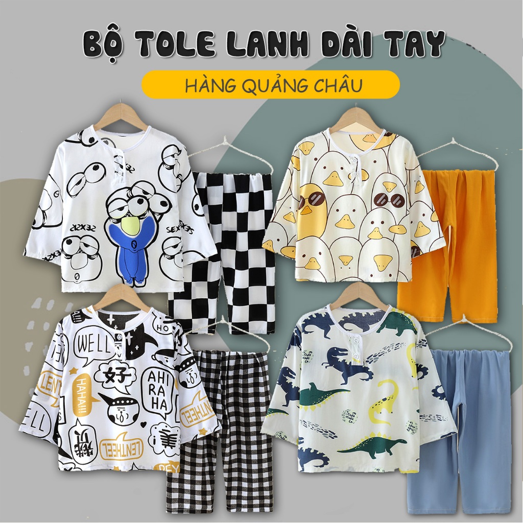 กวางโจวชุดเสื้อผ้าแขนยาวผ้าลินินเลือกรุ่นสําหรับเด็กทารก11-26กิโลกรัม