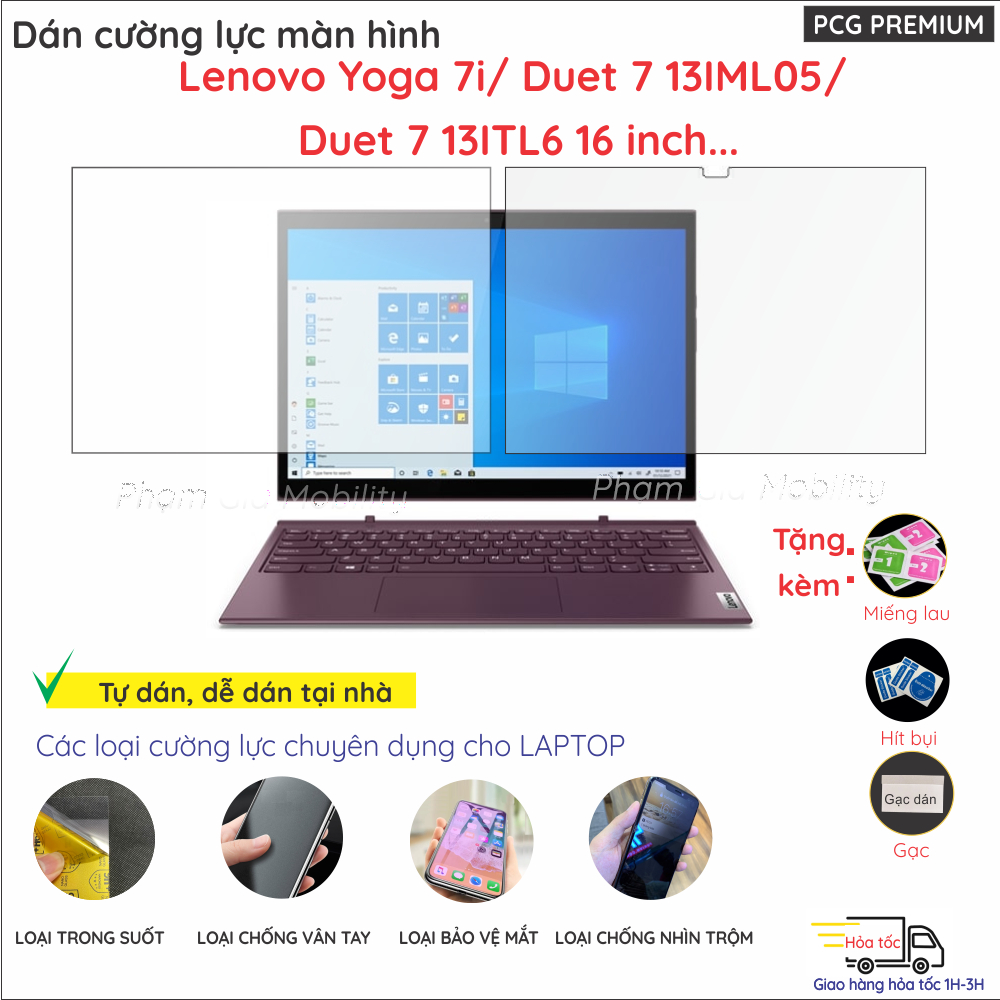 กระจกนิรภัยกันรอยหน้าจอสําหรับ Lenovo Yoga 7i Duet 7 9 13IML05 16AKP10 13ITL6 16AHP9 16ILL10 14ILL10