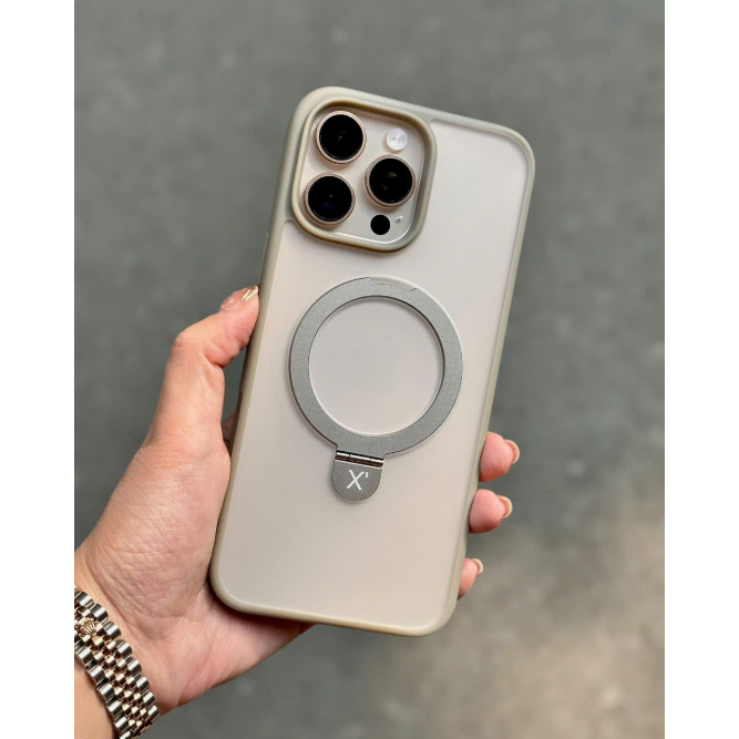 X-Level PITHY STONE II Matte Back Case รองรับการชาร์จสําหรับ iPhone 16 Pro,16 Pro max พร้อมขาตั้ง