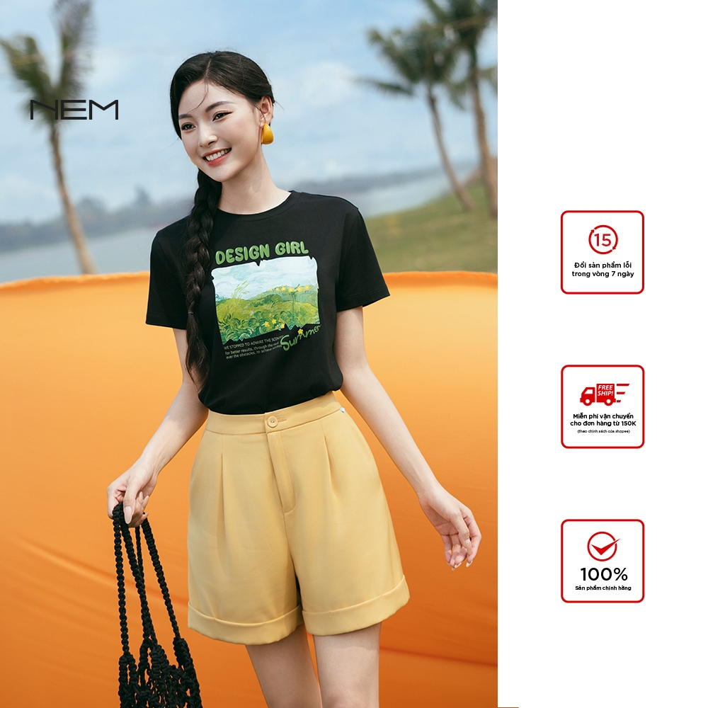 [ของแท้ } เสื้อยืดผู้หญิง ออกแบบโดย NEM Fashion TS60452