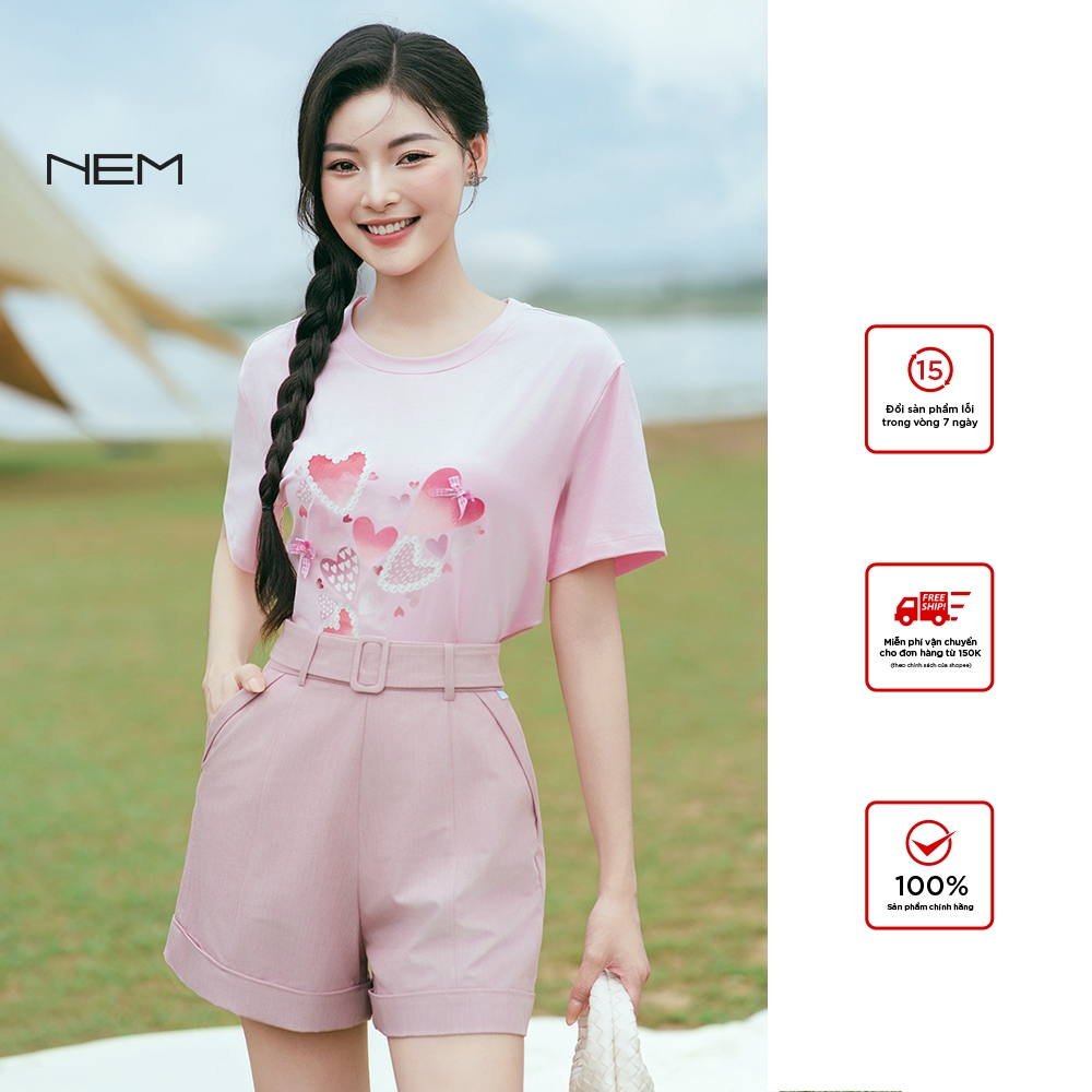 [ของแท้ } เสื้อยืดผู้หญิง ออกแบบโดย NEM Fashion TS60332