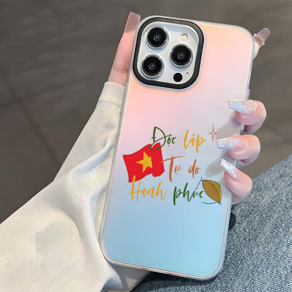 เคสไอโฟนเคลือบเปลี่ยนสีสีรุ้งอิสระ 6/7/8/plus/x/xr/xs/11/12/13/14/15/16/pro max - dm2024