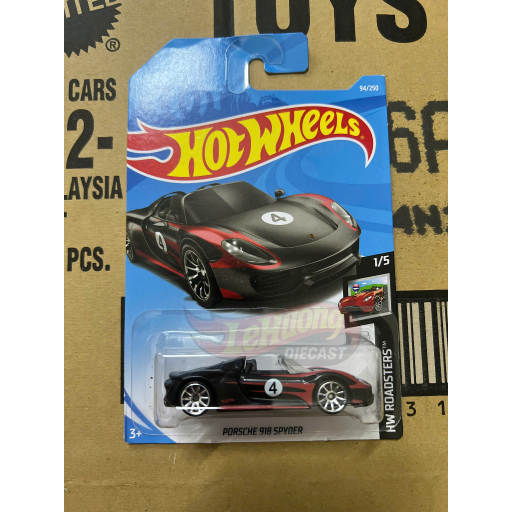 LeHuong Diecast - Hot Wheels Porsche 918 Spyder (ดําแดง)