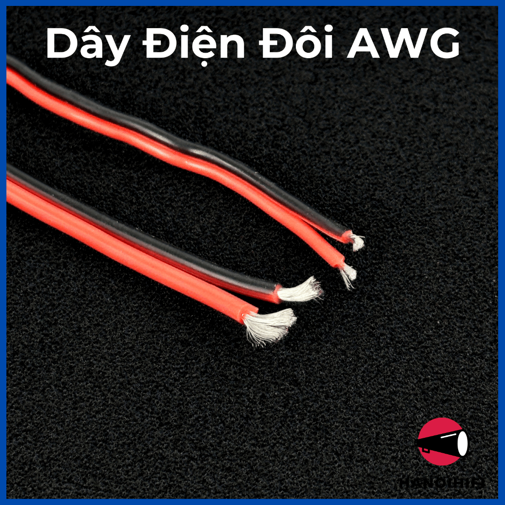 สายไฟคู่ 1 เมตร 16AWG 18AWG 20AWG 22AWG 26AWG 300V แกนทองแดงชุบนิกเกิลจาก Hanoi HIFIi