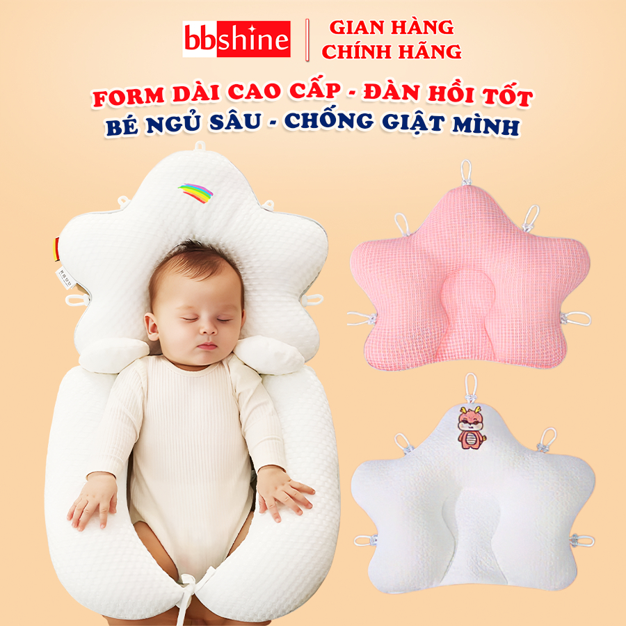 หมอนรูปตัว U สําหรับทารกแรกเกิดพร้อมเชือกรูดปรับได้ 5 หัวคุณภาพสูงเพื่อช่วย Baby Sleep Well BBShine 