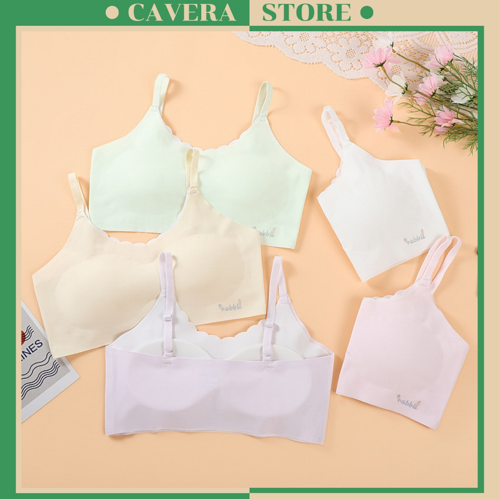 เสื้อโฟม 2 สายน้ําหนักเบาสําหรับเด็กผู้หญิง Puberty บราไร้ตะเข็บนุ่มและระบายอากาศได้ CAVERA B.7133