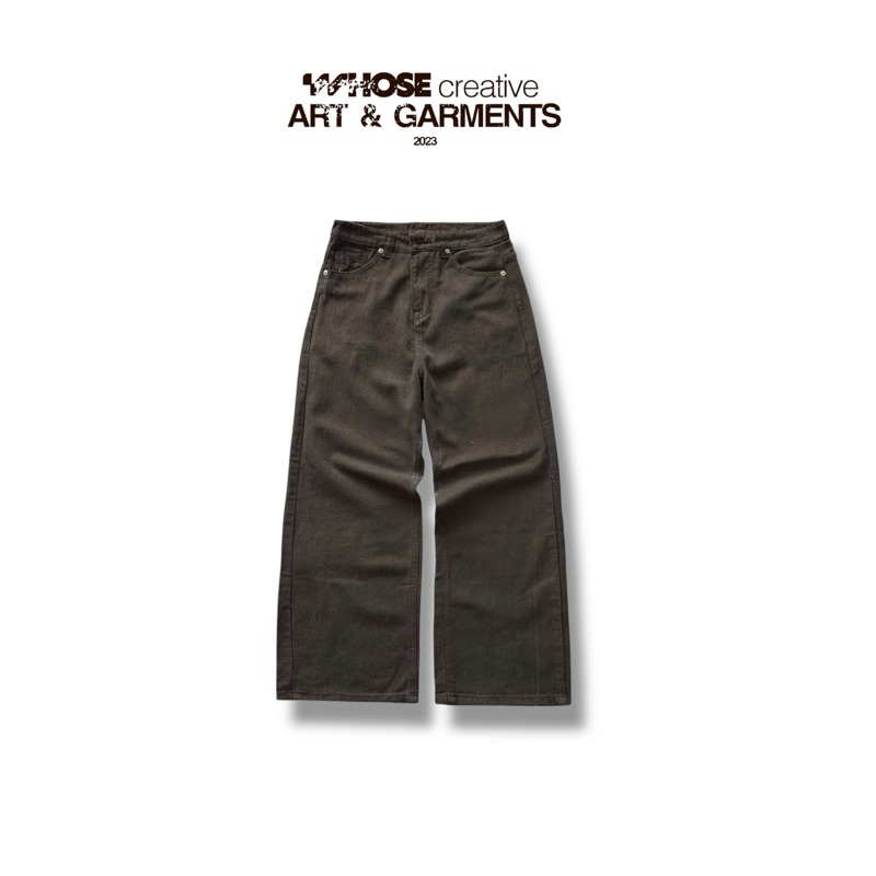 DARK BROWN WIDE STRAIGHT JEANS WHOSE - กางเกงยีนส์ขากว้าง STRAIGHT Hoes Studio 1779