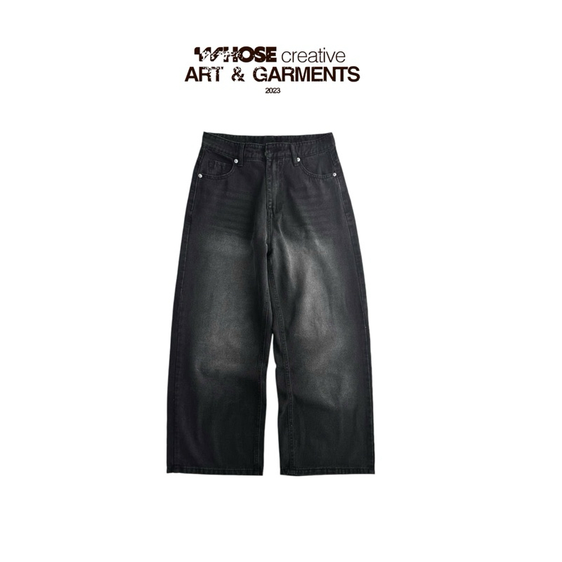 SMOKE WIDE STRAIGHT JEANS WHOSE - กางเกงยีนส์ขากว้าง STRAIGHT Hoes Studio 1681