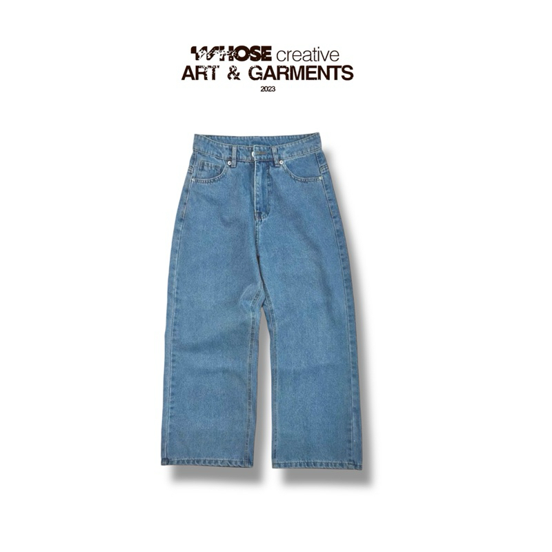 LIGHT BLUE WIDE STRAIGHT JEANS WHOSE - Whes Studio 1684 กางเกงยีนส์ขา STRAIGHT