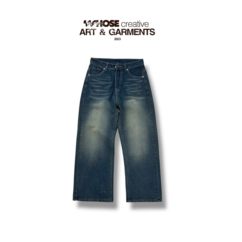 SLATE WIDE STRAIGHT JEANS WHOSE - Whes Studio 1798 กางเกงยีนส์ขาตรง