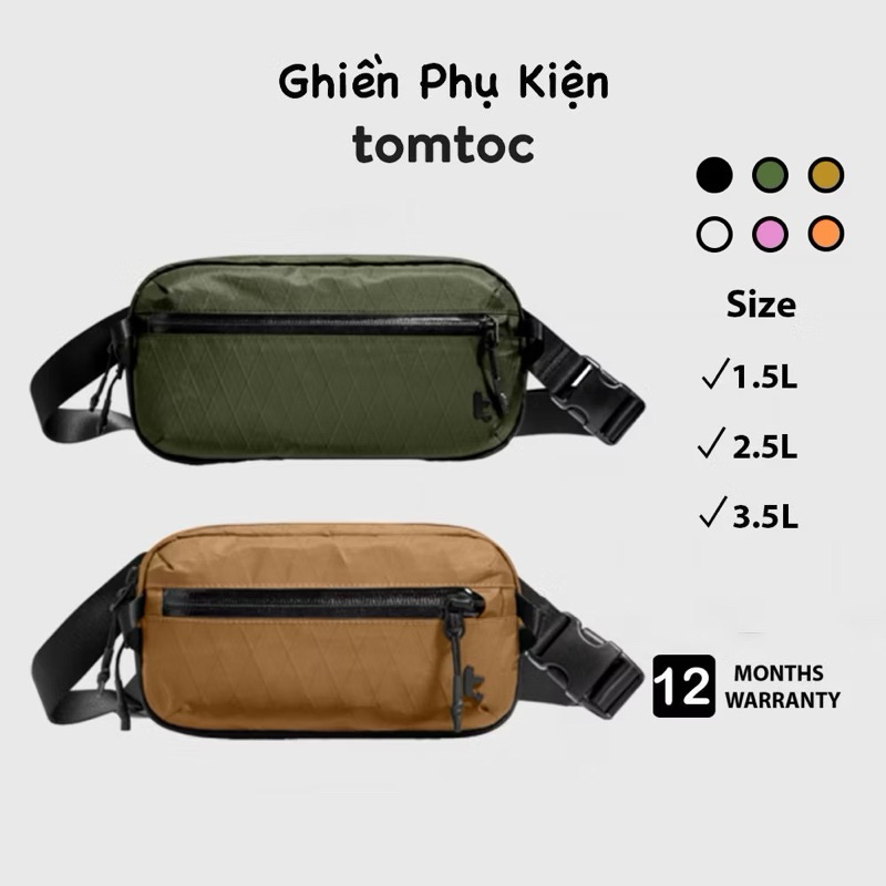 แฟชั่น Tomtoc USA Aviator Chest Bag 1.5L/2.5L/3.5L T33