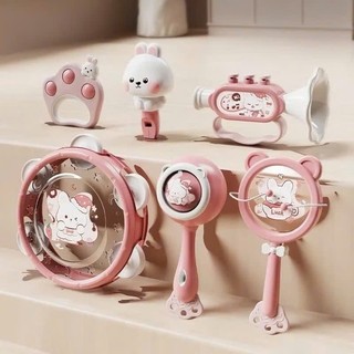 Combo 6 món đồ chơi âm thanh cho bé Sankid, trống, xúc xắc, kèn, lục lạc