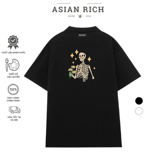 Asian Rich Premium Polo Collar Tee Brown Skeleton