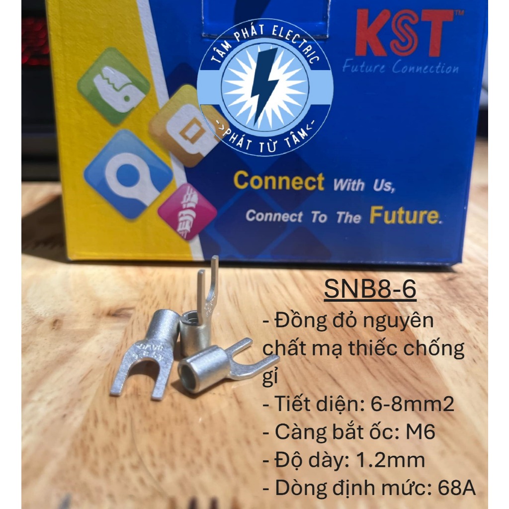 หัว Cos รูปตัว Y เปลือย SNB8-6 KST | สายไฟคอส 8mm2 | หัว เพราะ รูปตัว ย สําหรับตู้ไฟฟ้าอุตสาหกรรมและ